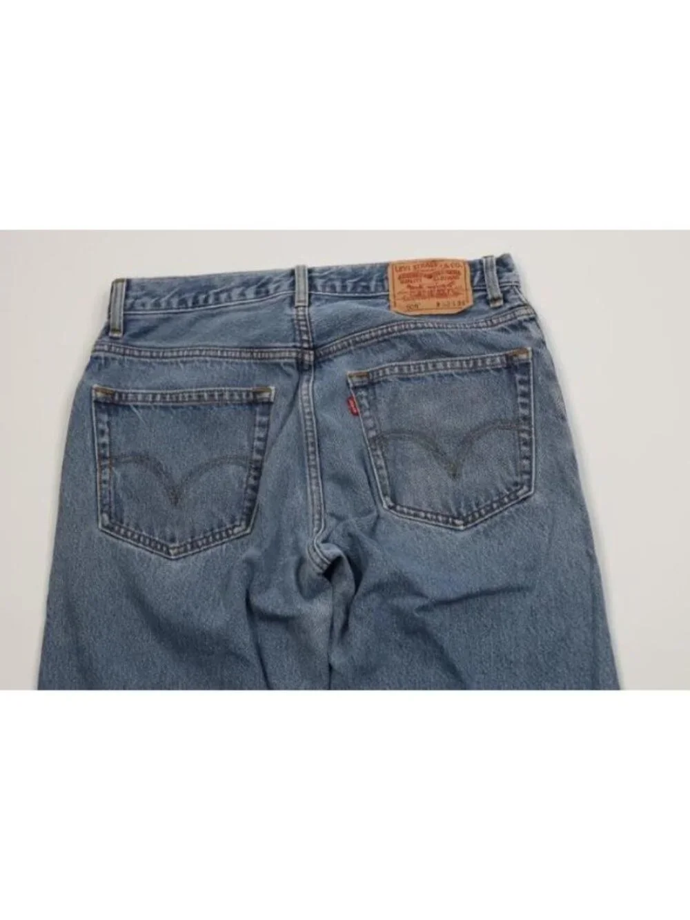 Vintage Y2K 2004 Levis 505 Mens 32x34 Distressed Regular Straight Leg Jeans Blue